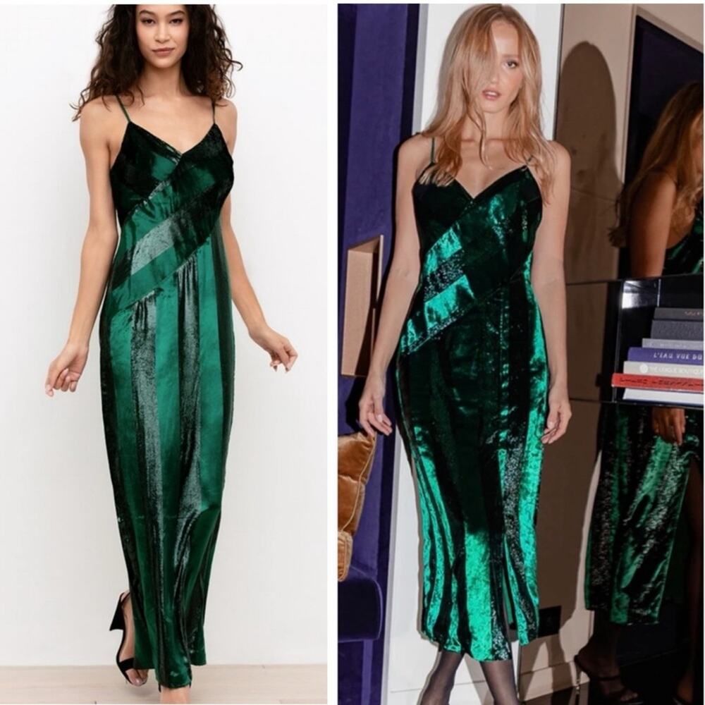 BHLDN Yumi Kim Amelia Green Velvet Maxi Dress